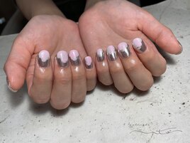 ミラーネイル×塗りかけ