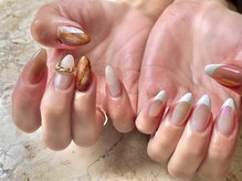 ネイルサロンアンドスクール ミュー(Nail Salon & school mieux)/ニュアンス×オーロラフレンチ