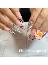 ハチナナネイルスタジオ(87 NAIL STUDIO)/長さだしレオパード