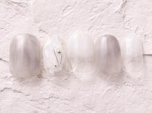 ネイルメゾン 渋谷店(NAIL MAISON)/もやもや冬白ニュアンス￥5800