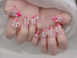 持ち込みデザイン　リボンネイル