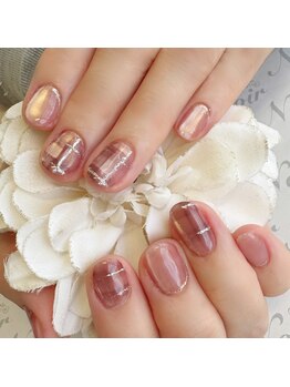 ヘアー ユニバース(HAIR UИIVERS)/ミルクマグ+チェックネイル