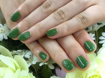 プルミエ ネイル(Premier Nail)/カーキワンカラー★けしの花