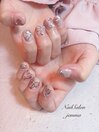 手書きリボンアートネイル