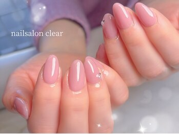 クリアー(clear)の写真/メニューは全てオフ、フィルイン込み！美しい艶カラー。フォルムにこだわったシンプル・オフィスネイルに