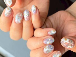 奥行き水滴お花ネイル11980円