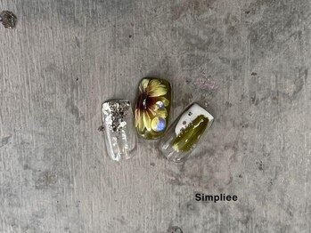シンプリー 西荻窪店(Simpliee)/手描きフラワーネイル