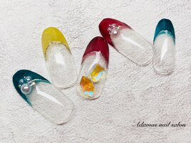 秋シアーカラーネイル