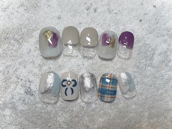 くすみピンク/春/ハートホロ