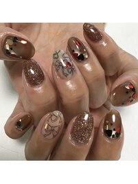 バレンタインネイル