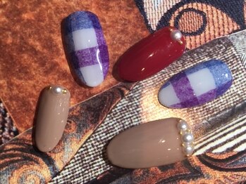 ネイルアンドアイラッシュサロン エスポアール(nail&eyelash salon espoir)/和紙 チェック柄 90分コース