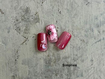 シンプリー 西荻窪店(Simpliee)/手描きフラワーネイル