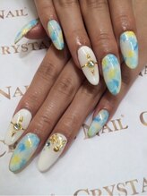 クリスタルネイル ボンベルタ橘店(CRYSTAL NAIL)/ブルー×イエロー