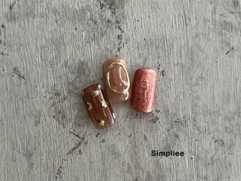 シンプリー 西荻窪店(Simpliee)/手描き押し花風フラワーネイル