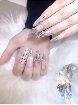 トゥエンティーフォーネイル(24nail)/1枚MAX☆ ツイードネイル