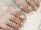 押し花フットネイル