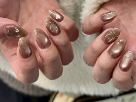 マグネット ブラウン リボン