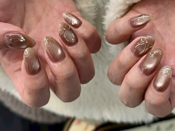 マグネット ブラウン リボン