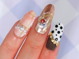 ドット×ツイードネイル(^^)/