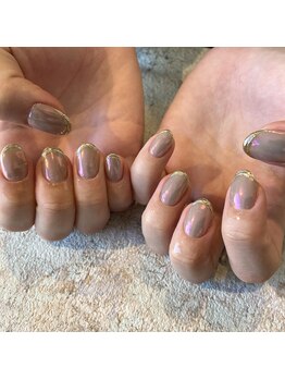 プライベートネイルサロン キャンバス(CANVAS)/ミラーフレンチネイル