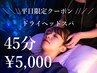 【平日限定】ドライヘッドスパ45分￥7,700→￥5,000