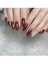 定額ネイル/ボルドーネイル