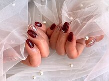 サンカリネイル バイ ヴァラ イオンモール新居浜店(sankari nail by VALLA)/ツイードネイル/ボルドーネイル