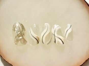 ネイルサロン フローリア(nail salon Florir)/リボンのニュアンス×ミラー