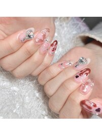 ハートネイル☆持ち込み☆リボン