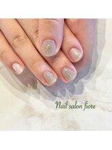 フィオーレ(fiore)/推し活 メンカラ緑 ハートネイル