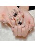 【他店オフ代50%off付き】ジェルネイル４本アート★¥7,700