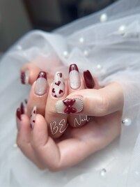 ハートxフレンチネイル