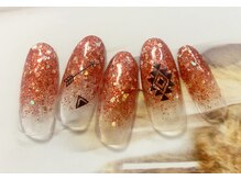 ビューティーネイルサロン クリアーズ(Clears)/赤のラメグラデネイル