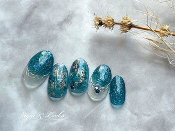 ヴィガー アンド ルックス 白金 目黒(Vigor&Looks)/キラキラネイル　ブルー