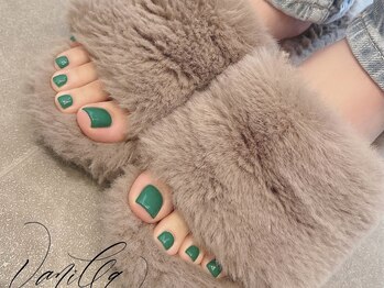 ネイルサロンアンドスクール バニラ(nailsalon&school VANILLA)/グリーンフットネイル
