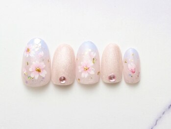 池袋ネイルサロン イイネイル(Ee-Nail)/ピンク×青桜ネイル全員￥8500