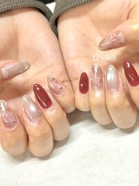 大人ボルドーネイル　byあやか