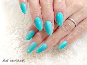 ノアブルーバードネイルズ(Noah' bluebird .nails)/ターコイズニュアンスグラデ