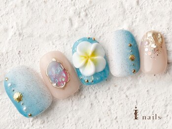 アイネイルズ 横浜WEST店(I-nails)/プルメリア3Dシロップ　10480円