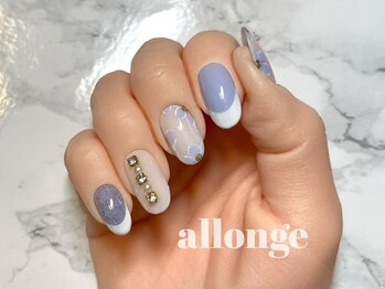 アロンジェ 甲府中央店/ブルーフラワーネイル☆