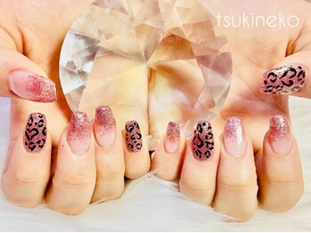 ハートヒョウ柄スカルプ