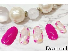ディア ネイル(Dear nail)/ビビットピンクと囲み