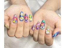 アヤメネイル/お菓子シールネイル