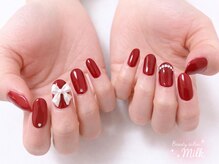 ビューティサロンミルク/大人赤リボンネイル