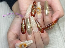 【ロングネイル】ブラウンネイル