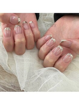 ガラスフレンチネイル￥9300