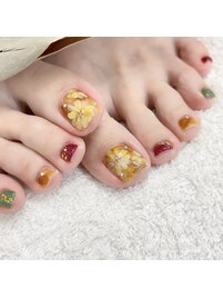 べっこうフラワーネイル