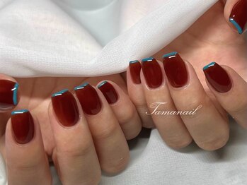 タマネイル(Tama nail)/濃いめカラーにスキニーフレンチ