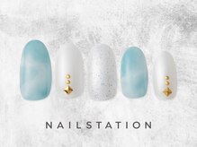 ネイルステーション ルミネ新宿1店(NAIL STATION)/涼しげシアーネイル／パラジェル