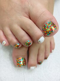 Xmasカラー☆フットネイル